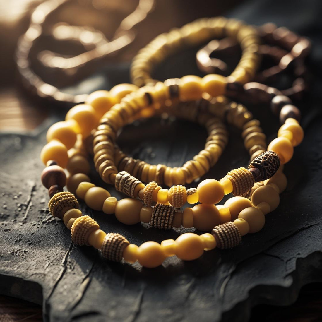 Beads amber bracelet.