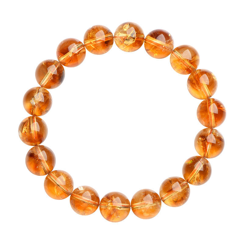 Natural Yellow Capped Quartz Bracelet ∙ Rare 7A Phoenix Layer Crystal ∙ Solar Energy Stone
